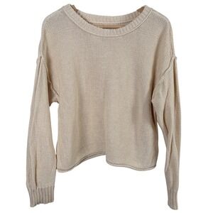 American Eagle Women's Slouchy‎ Sweater Size M Beige Coastal Inside-Out Knit